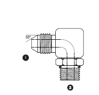 9278-04-04 Adaptall Carbon Steel 90 deg. -04 Male JIS x -04 Male SAE O-Ring Boss Adj. Elbow
