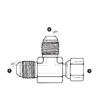 9291-12-12-12 Adaptall Carbon Steel -12 Male JIS x -12 Male JIS x -12 Female JIS Swivel Run Tee