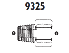 9325-02-10x1.0 Adaptall Carbon Steel -02 Male NPT x 10mm Female Metric Solid Adapter