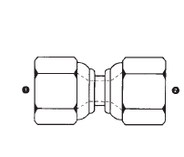 9327-14-14 Adaptall Carbon Steel 14mm Female Komatsu x 14mm Female Komatsu Swivel Adapter