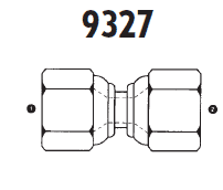 9327-14-14 Adaptall Carbon Steel 14mm Female Komatsu x 14mm Female Komatsu Swivel Adapter