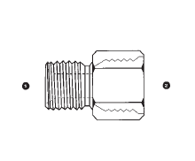 9335-18-08 Adaptall Carbon Steel 18mm Male Metric x -08 Female SAE O-Ring Boss Solid Adapter