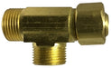 700073-060604  Midland Lead Free Compression Fitting - Dishwasher Tee - 3/8" Female Compression x 3/8" Male Compression x 1/4" Male Compression - Brass