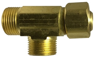 700073-060604  Midland Lead Free Compression Fitting - Dishwasher Tee - 3/8" Female Compression x 3/8" Male Compression x 1/4" Male Compression - Brass