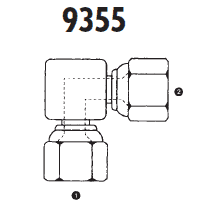 9355-10-10 Adaptall Carbon Steel 90 deg. -10 Female JIC x -10 Female JIC Swivel Elbow