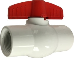 940284 (940-284) Midland Full Port PVC Ball Valve - 1/2" Female IPS x 1/2" Female IPS - White PVC