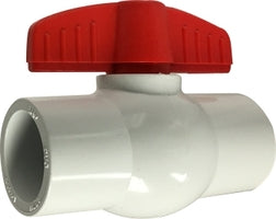 940301 (940-301) Midland Full Port PVC Ball Valve - 3" Socket Slip x 3" Socket Slip - White PVC