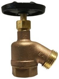 942101 (942-101) Midland Bent Nose Garden Valve - 3/4" Female Pipe Inlet x 3/4" Male GHT Outlet - Brass