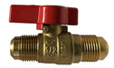 943342 Midland Gas Ball Valve - Regular Port - 3/8" Male Flare x 3/8" Male Flare - Brass