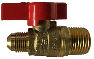 943347 Midland Gas Ball Valve - Regular Port - 3/8" Male Flare x 1/2" Male Pipe - Brass