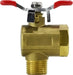 947111 (947-111) Midland Right Angle 90° Elbow Ball Valve - 1/4" Female NPT x 1/4" Male NPT - Brass