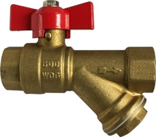 947133 (947-133) Midland Ball Valve with Strainer - 1/2" Male Pipe x 1/2" Female Pipe - Brass