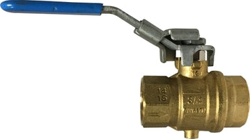 948132 (948-132) Midland Full Port Forged Exhaust Valve - Automatic Drain & Latch Lock Handle - 3/8" Female Thread x 3/8" Female Thread - Brass