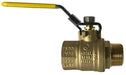 948174L (948-174L) Midland Locking Handle Ball Valve - 1" Female NPT x 1" Male NPT - Brass