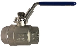 949161 (949-161) Midland Full Port Two-Piece Ball Valve - 1000 PSI - 1/4" Female NPT x 1/4" Female NPT - 316 Stainless Steel