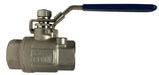 949171 (949-171) Midland Full Port Two-Piece Ball Valve - 2000 PSI - Locking Handle - 1/4" Female NPT x 1/4" Female NPT - 316 Stainless Steel