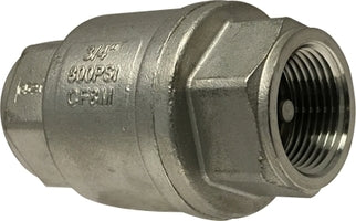 949401 (949-401) Midland In Line Check Valve - High Capacity - 1/4" Female NPT x 1/4" Female NPT - Stainless Steel