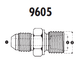 9605-06-L10-16 Adaptall Carbon Steel -06 Male JIC x L10 Male Metric Dual Purpose Adapter