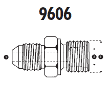 9606-12-S16-24 Adaptall Carbon Steel -12 Male JIC x S16 Metric Male DIN (Heavy Duty) Adapter