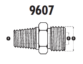 9607-02-LL06-10 Adaptall Carbon Steel -02 Male NPT x LL06 Male Metric Dual Purpose