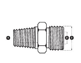 9607-08-S12-20 Adaptall Carbon Steel -08 Male NPT x S12 Male Metric Dual Purpose
