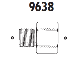 9638-18x1.5-14x1.5 Adaptall Carbon Steel 18mm Male Metric x 14mm Female Metric Solid Adapter