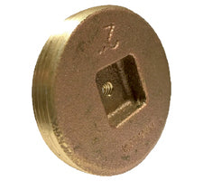 970700 (970-700) Midland Countersunk Cleanout Plug with 1/4-20 Tap - 1-1/2" Male Plug - Cast Brass