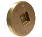 970703 (970-703) Midland Countersunk Cleanout Plug with 1/4-20 Tap - 3" Male Plug - Cast Brass