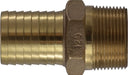 973925 (973-925) Midland Hex Male Adapter Insert Fitting - 3/4" Hose Barb x 3/4" Male Pipe - Bronze