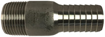 973947SS Midland Male Insert Fitting - 1/2" Insert x 1/2" Male Pipe - 304 Stainless Steel