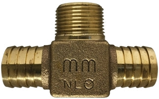 973970LF Midland Lead Free Male Branch Tee Insert Fitting - 1" Insert x 1" Insert x 3/4" Male Pipe Branch - Bronze