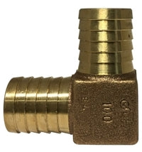 973975LF Midland Lead Free 90° Elbow Insert Fitting - 3/4" Insert x 3/4" Insert - Bronze