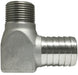 973980SS Midland 90° Elbow Insert Fitting - 3/4" Insert x 3/4" Male Pipe - 304 Stainless Steel