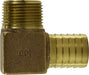 973982 (973-982) Midland 90° Elbow Insert Fitting - 1" Hose Barb x 1" Male Pipe - Bronze