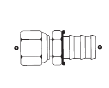 9900-06-06 Adaptall Carbon Steel -06 Female BSPP Swivel x -06 Push-On Hose Barb Adapter