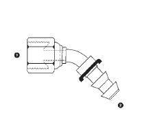 9905-16-16 Adaptall Carbon Steel 45 deg. -16 Female BSPP Swivel x -16 Push-on Hose Barb Elbow