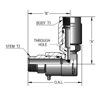 9DP8MP38XFP38-Z-V by Super Swivel | DP5110-Z-V | Dual Plane Swivel | 3/8-18 Male Pipe NPTF x 3/8-18 Female Pipe NPTF | 0.297" Through Hole | 90° Elbow | Zinc | Viton Seal