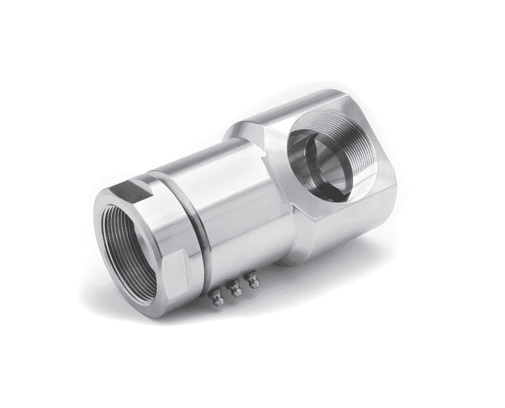 9SS4FP25XFP25-304-AL (21098-304-AL)  Super Swivel 90° 1/4-18 Female Pipe NPTF x 1/4-18 Female Pipe NPTF - 0.250" Through Hole - 304 Stainless Steel - AFLAS Seal