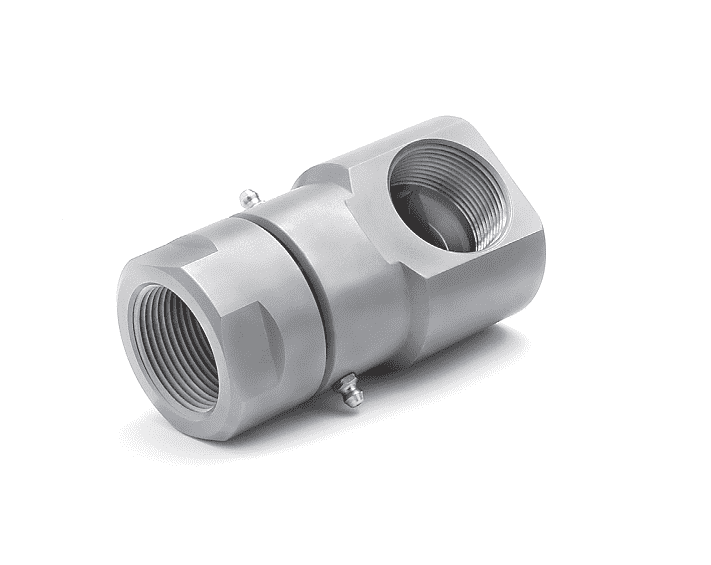 9SS8FP50XFP50-440-AL (5026-440-AL)  Super Swivel 90° 1/2-14 Female Pipe NPTF x 1/2-14 Female Pipe NPTF - 0.530" Through Hole - 440c Stainless Steel - AFLAS Seal