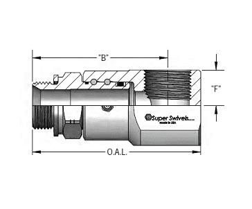 9SS24MBSPP24XFBSPP24-NI-V by Super Swivel | #40803 | G 1-1/2-11 Male BSPP x G 1-1/2-11 Female BSPP | 1.260" Through Hole | 90° Elbow | Electroless Nickel | Viton Seal