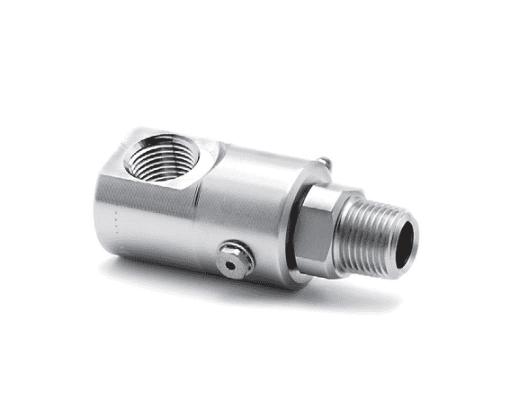 9SS8DBMP50XFP50-NI-TFE by Super Swivel | 23048-NI-TFE | Automatic Car Wash Swivel | 1/2-14 Male Pipe NPTF x 1/2-14 Female Pipe NPTF | 90° Elbow | Electroless Nickel | TFE Seal