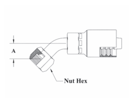 A25-4x6 Couplamatic A Series Coupling - JIC Seat - 45° Female Swivel - 1/4" Hose ID - 9/16x18 Thread 