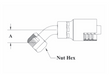 A31-8x10 Couplamatic A Series Coupling - O-Ring Face Seal (ORF) - 45° Female Swivel - 1/2" Hose ID - 1x14 Thread