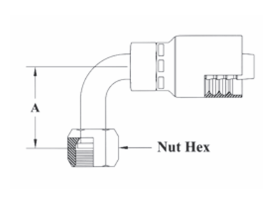 A32-12x12 Couplamatic A Series Coupling - O-Ring Face Seal (ORF) - 90° Female Swivel - 3/4" Hose ID - 1-3/16x12 Thread