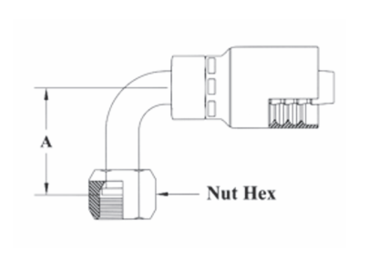 A32-12x16 Couplamatic A Series Coupling - O-Ring Face Seal (ORF) - 90° Female Swivel - 3/4" Hose ID - 1-7/16x12 Thread
