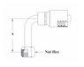 A33-6x6 Couplamatic A Series Coupling - O-Ring Face Seal (ORF) - 90° Female Swivel Long Drop - 3/8" Hose ID - 11/16x16 Thread