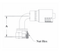 A44-8x15 Couplamatic A Series Coupling - DIN Light Universal Seat - Female Swivel 90° Bend - 1/2" Hose ID - M22x1.5 Thread