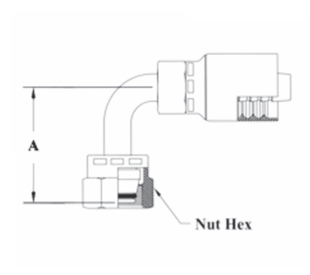 A45-6x12 Couplamatic A Series Coupling - DIN Heavy 24° Seat - Female Swivel 90° Bend - 3/8" Hose ID - M20x1.5 Thread