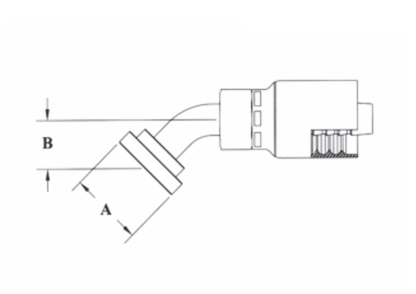 A50-16x16 Couplamatic A Series Coupling - Code 61 Split Flange - 45° Bend - 1" Hose ID