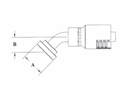 A50-12x12 Couplamatic A Series Coupling - Code 61 Split Flange - 45° Bend - 3/4" Hose ID